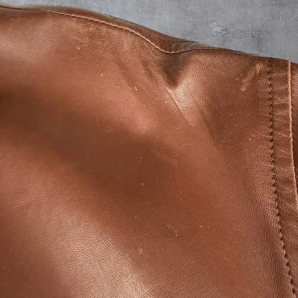 VTG Marco Pierguidi Italian Leather Jacket Mens Med Brown Car Chore Coat Italy⁠